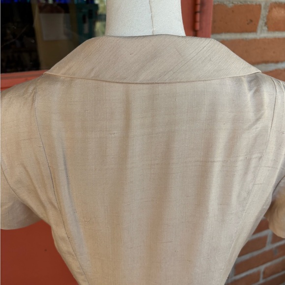 Vintage 80s silk midi shirt dress Sz 6 Sm / M - Picture 11 of 17